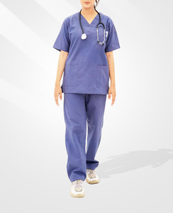 Low MOQ Unique High Quality Unisex Nursing Scrubs Vest Custom OEM Hospital Uniforms Pockets Knitted Breathable Summer Spandex - Product Image 1