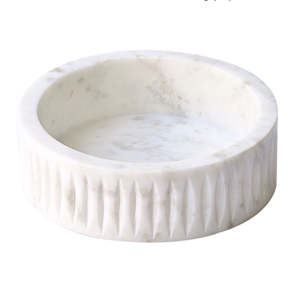 Bol en marbre blanc solide d'approvisionnement direct d'usine pour servir et améliorer les intérieurs modernes ou minimalistes disponibles à bon prix - Product Image 5