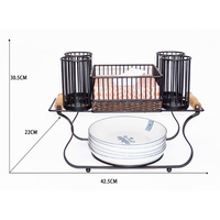 Étagère à vaisselle et bols en fer moderne, non pliable, mobile et réglable, à un seul niveau, multifonctionnelle, avec montage facile pour la cuisine