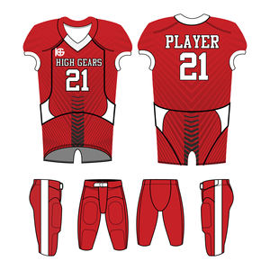 Ensemble de football bouledogue bleu blanc maillot d'équipe vêtements de football américain Sublimation maillot de football vêtements respirants - Product Image 2