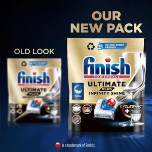 Tabletas para lavavajillas Finish Ultimate Plus Infinity Shine, tabletas para lavavajillas para limpieza intensiva, grasa Dissolvin, 2x73 pestañas - Product Image 3