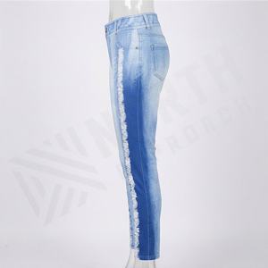 <b>Women's</b> Slim Fit High Waist Denim <b>Jeans</b> Pants Multi Zipper Pockets Cargo Custom Flat Front Design Customized Color Streetwear - Product Image 3
