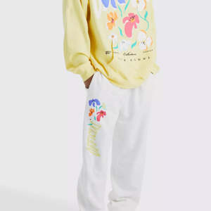 2025 Logo personnalisé tissu vêtements de sport surdimensionnés Style uni blanc hommes portent survêtement coton polaire survêtement ensemble - Product Image 2