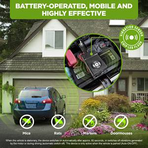 Repelente de Martas por Ultrasonido, Disuasor de Plagas con Luz Intermitente, No Tóxico, Inodoro, Fácil de Instalar para el Hogar y el Automóvil - Product Image 5