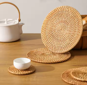 Manteles Individuales Tejidos de Mimbre al por Mayor, Diseño Clásico de Flores, Aislantes, Resistentes al Calor, Antideslizantes, Trenzados, de Vietnam - Product Image 4