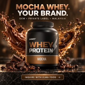 Concentrado de Proteína de Suero de Leche ELMA Mocha, Fabricante OEM Malasia, Fórmula Personalizada, Marca Privada, Nutrición Deportiva - Product Image 1