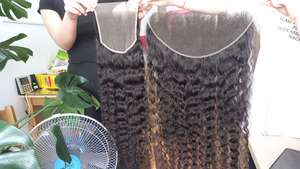 Vente en gros 20-40 pouces vierge Remy lâche vague profonde Transparent cambodgien cheveux humains Machine Double trame HD pour Extensions - Product Image 3