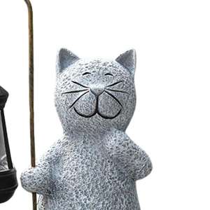 Lámpara Solar decorativa de gato sólido, exhibición de jardín de césped de granja, escultura sólida hecha a mano y lámpara elegante de exhibición - Product Image 5