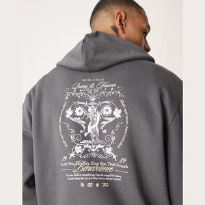 Jersey de carbón de tendencia para hombres Bangladesh Made Back Diseño gráfico 100% Algodón Sudaderas con capucha con estilo a granel OEM de alta calidad - Product Image 1