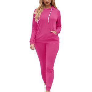 Ensemble de survêtement en velours pour femmes, 2 pièces, vêtements de sport en velours, polaire, survêtement personnalisé pour femmes, motif uni, tendance - Product Image 1