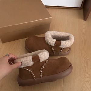 Chaussures d'hiver chaudes et décontractées à semelle épaisse et antidérapante, doublées de fourrure, nouveau style automne-hiver, bottes de neige - Product Image 5