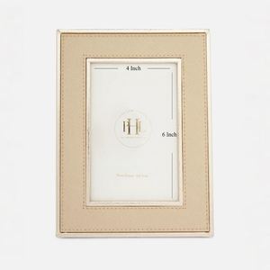 Marco de fotos de metal y cuero de latón AK en marco grande con acabado dorado para decoración de sala de estar/Decoración de Hotel - Product Image 6