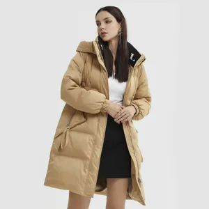 겨울 따뜻한 긴 다운 재킷 숙녀 사용자 정의 패딩 다운 코트 오리 가득 다운 코트