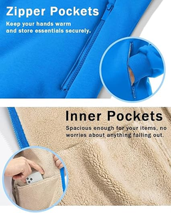 Sweat à capuche surdimensionné 600/500 Gsm en coton épais pour hommes personnalisé recadrée avec fermeture éclair complète pour impression bouffante pour l'hiver - Product Image 4