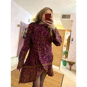 Womens Boho Hooded Kimono Jacket Purple Mustard Printed Long <b>Shrug</b> Lightweight Festival Resort Outerwear - Product Image 3