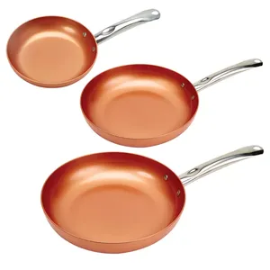 Copper Frying Pan frying dish pan With Handle for Cooking, Egg/chef Premium Quality Modern Look For Home Kitchen Usage