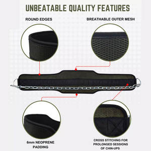 Dip Weightlifting Belt With Heavy <b>Chain</b> Customizable Training Gear For Gym Dips Pullups Strength Exercises Customizable Design - Product Image 4
