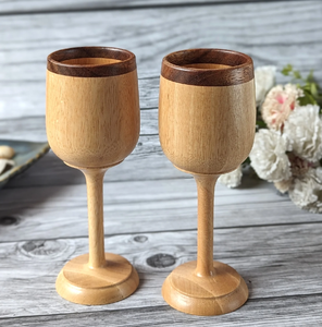 Elegante copa de vino de madera ecológica Diseño popular Artículos para bebidas en el hogar 3 PCS Proveedor al por mayor Vidrio de madera - Product Image 2