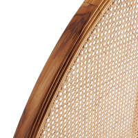 Tête de lit moderne en teck massif avec rotin couleur naturelle, design réglable et doux pour chambre à coucher King/Queen Size