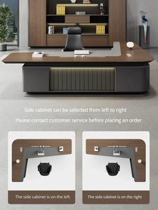 Modern L Shaped Executive Desk Wooden Computer <b>Office</b> Table Custom Management Panel Workstation Easy Assembly - Product Image 4