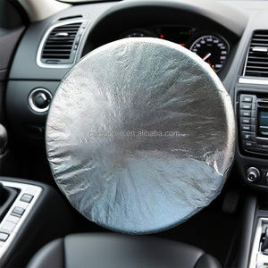 Venta al por mayor, parasol antiescaldado, aislamiento térmico, película de aluminio, cubierta para <span class=keywords><strong>volante</strong></span> de coche, cubierta antipolvo, accesorios interiores - Product Image 2
