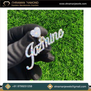 Colgante Personalizable de Plata 925 con Letra Cursiva, Corazón con Diamantes VVS Cultivados en Laboratorio, Joyería con Dije Personalizado para Mujer y Hombre - Product Image 5