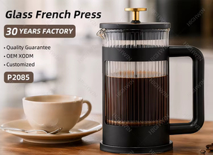 Caffettiera French Press in Vetro Borosilicato da 600ml con Filtro in Acciaio Inox, Teiera Portatile, Vendita all'Ingrosso - Product Image 3