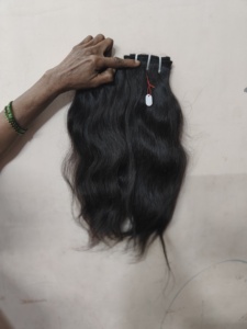100% cuticule alignée brut non transformé vierge indien Remy cheveux doux tissage de cheveux humains disponible en 16 "18" 20 "28" 30 "longueurs - Product Image 5