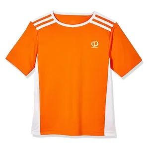 Pakistan Gemaakt Voetbalshirt Oranje Kleur Sportteam Draagt Aangepast Ontwerp En Nummer Gesublimeerde Uniforme Truien Voor Jonge Teams