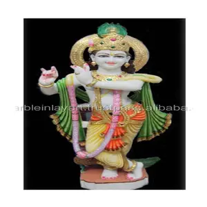 Tượng Đá Cẩm Thạch Makrana Màu Trắng Tinh Khiết Tượng Chúa Tể Hindu Krishna Ji Để Trang Trí Nhà Cửa Và Mục Đích Thờ Phượng