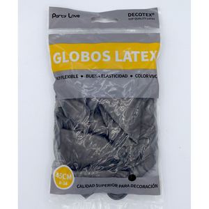 Palloncini in lattice Party Love 45 cm R18 neri per decorazioni - Product Image 1