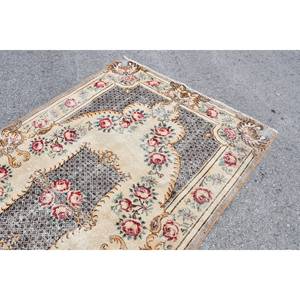Clásico Beige y marrón 5,5 X 9.2ft Vintage Alfombra de lana turca estilo Tabriz diseño de retazos respaldo de látex para cabecera adolescente - Product Image 5