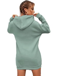 Europa y América Otoño Invierno Nuevo estilo Elegante tejido Color sólido Sudadera con capucha 100% Algodón Logotipo frontal - Product Image 5