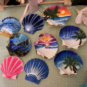 เปลือกหอยธรรมชาติทาสีด้วยมือสำหรับตกแต่งบ้านชายฝั่งทะเลรีสอร์ทริมชายหาดและการตกแต่งภายในอย่างมีศิลปะ - Product Image 1