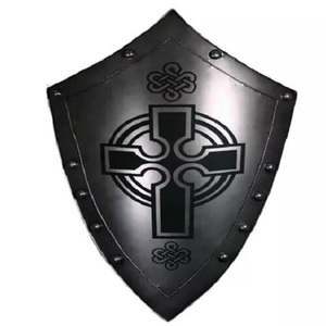 Chevalier médiéval templier croisé métal bouclier ARMOUR armure médiévale Art et collection forme personnalisée acier inde finition argentée - Product Image 1