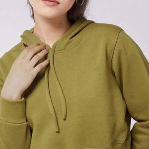 เสื้อฮู้ดกันหนาวแขนยาวผ้าฝ้าย100% สำหรับผู้หญิงสีพื้นแบบสวมหัวสำหรับใส่ไปยิมฟิตเนสยิม - Product Image 5