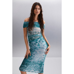 ETHIQUET JAVIERA <b>Women's</b> Slim Fit Water Patterned <b>Tulle</b> Lined Patterned <b>Skirt</b> - Product Image 1
