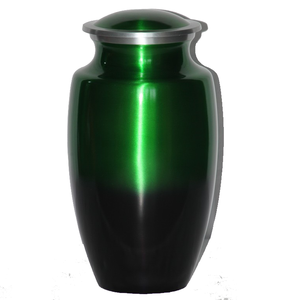 Urnes de crémation pour adultes en aluminium de haute qualité avec des urnes funéraires en métal fini de couleur verte et noire pour les cendres humaines - Product Image 1