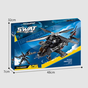 Robot de ville transformant en plastique, ensemble de <span class=keywords><strong>police</strong></span> <span class=keywords><strong>Swat</strong></span>, voiture, hélicoptère, bateau, camion, kit de briques de construction, jouet éducatif pour enfants, vente en gros - Product Image 2