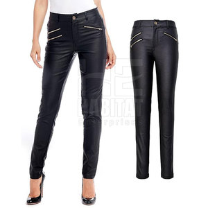 กางเกงหนังผู้หญิงเนื้อนุ่ม เอวสูง ทรงสกินนี่ ทนทาน มีกระเป๋าซิป หนังคุณภาพดี แฟชั่นและสวมใส่สบาย - Product Image 2