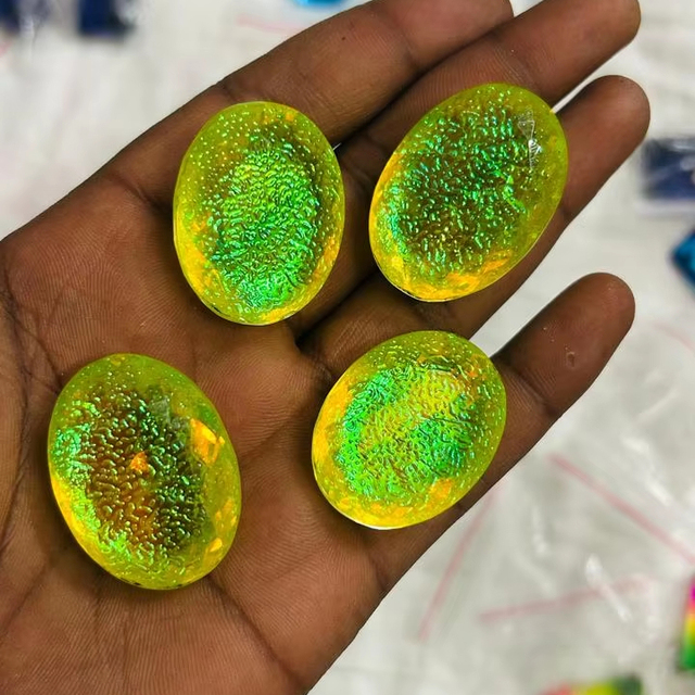 Wholesale Price Fire Opal Doublet Lab Created Multi Fire Cabochon Loose Gemstone Jewelry Making Opal Fire Doublet Cabochons,