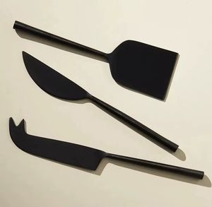 ชุดชีสสแตนเลสมาใหม่ พร้อมด้ามจับหวาย ชุดชีสสำหรับเครื่องครัว ของตกแต่งบ้าน อุปกรณ์ตัดเนยและพิซซ่า - Product Image 3