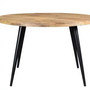 Muebles de cocina y comedor de madera maciza redonda de estilo industrial antiguo mesa de comedor plegable producto a granel Muebles