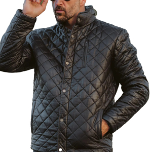 <b>Men's</b> Winter Quilted Jacket Coat Full Zip Sleeveless Puffer with <b>Warmer</b> Padded Outwear Canvas Fabric - Product Image 5
