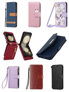 เคสฝาพับมีกระเป๋าเงินหนังปกป้องรวมทั้งหมดเคสโทรศัพท์มือถือสำหรับ iPhone PU กระเป๋าโทรศัพท์สำหรับ Samsung wristband Case Pouch - Product Image 5