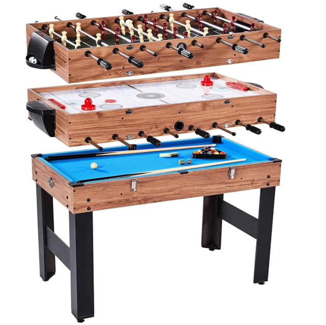 Factory Wholesale Custom 3 in 1 Wooden Functional Gaming Table Kids 48 " Multi Game Table Standard Size Soccer Table Game