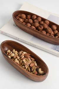 Assiette à collation Dim Sum en noyer sud-américain de style japonais Assiette caractéristique d'hôtel Assiette légère de luxe rétro Club de fruits secs - Product Image 3