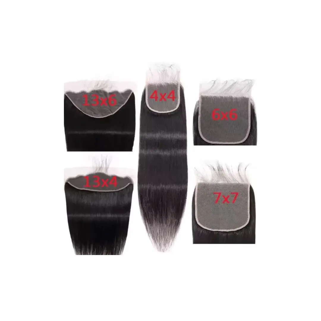 Wholesale Cheap Brazilian Cuticle Aligned Frontal Closure Hair 4x4 5x5 13x4 13x6 Swiss Lace Closure and Frontal