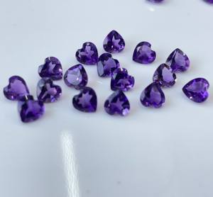 Améthyste naturelle 8mm coupe coeur à facettes-améthyste violette lâche coupe coeur de qualité supérieure - Product Image 5