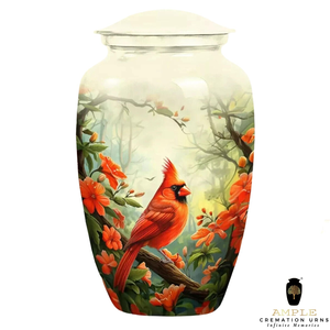 Aluminum Cremation <b>Urn</b> Bird engraved design Cremation <b>Urns</b> Meena Coating Finish Leak-Proof Design (Keepsake & <b>Large</b> Options - Product Image 2